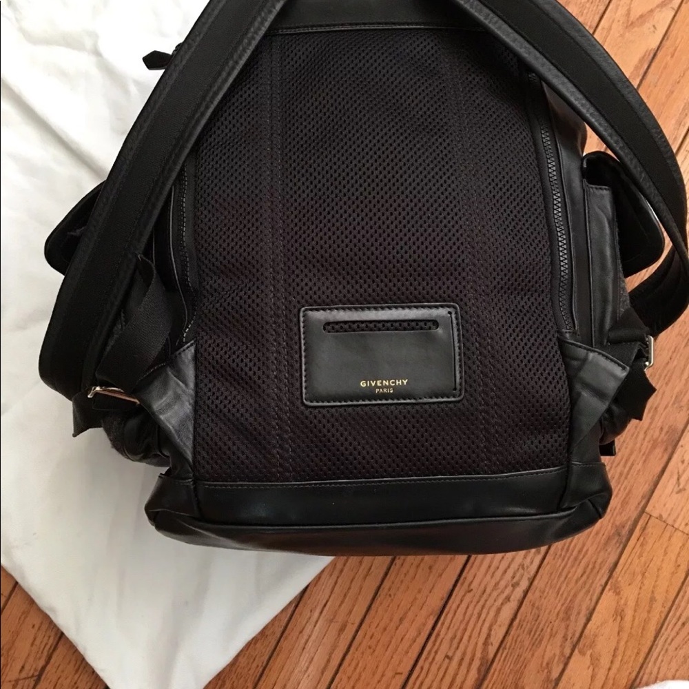 Givenchy grey leather & wool obsedia backpack RARE - Picture 2 of 4
